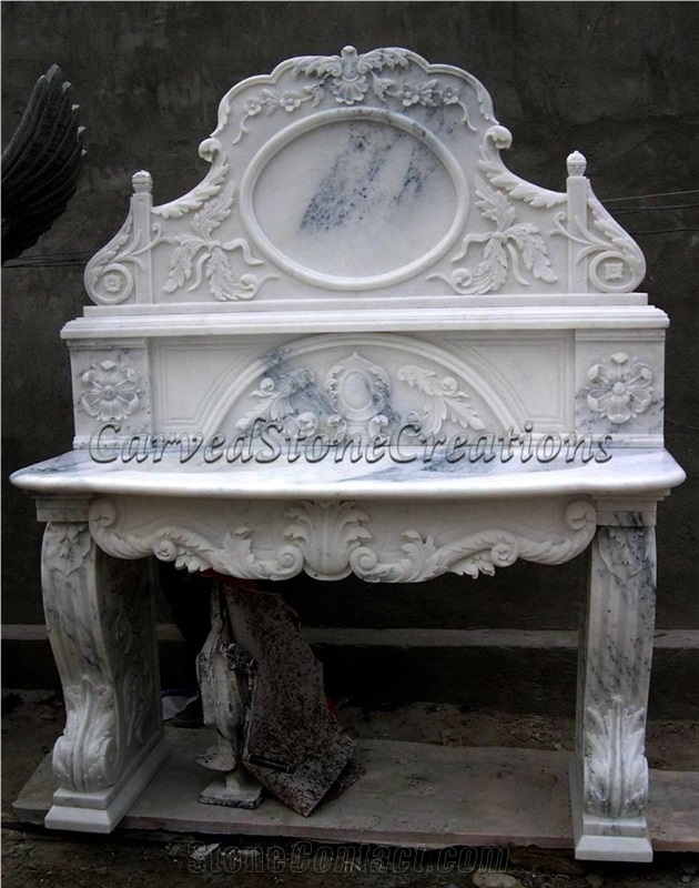 Shangrila White Marble Vanity Top Unit