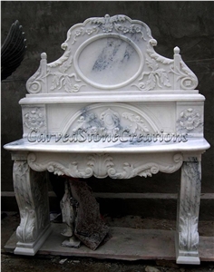 Shangrila White Marble Vanity Top Unit
