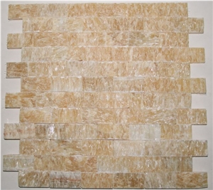 Butterscotch Onyx 1x2 Split Face Brick Mosaic