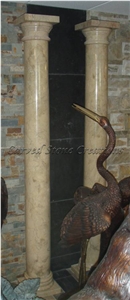 Champagne Beige Marble Carved Polished Column