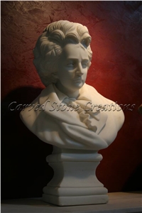 Hunan White Marble Bust Of Beethoven