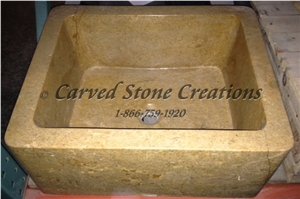 Inca Gold Polished Limestone Apron Sink