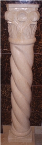 Isis Gold Limestone Polished Twist Half Column