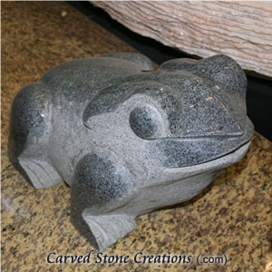 Small Spitting Frog Fountain Charcoal Grey Granite