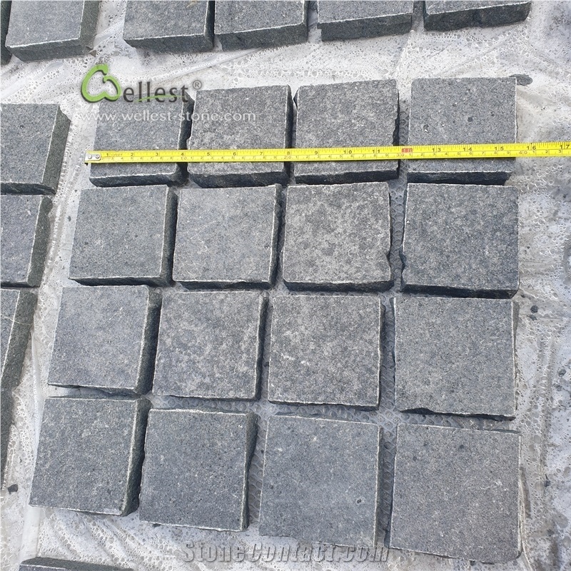 G684 Black Granite Meshed Granite Cobble Stone