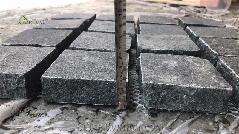 G684 Black Granite Meshed Granite Cobble Stone