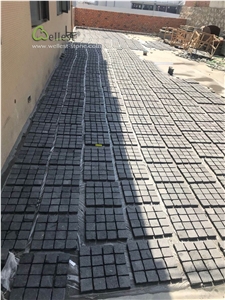 G684 Black Granite Meshed Granite Cobble Stone