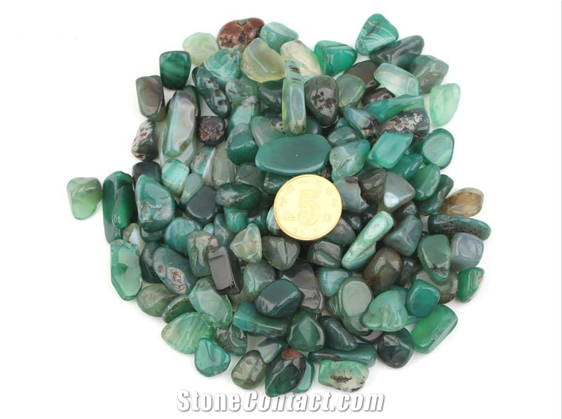 Agate Green Onex Colour Polished Pebbles