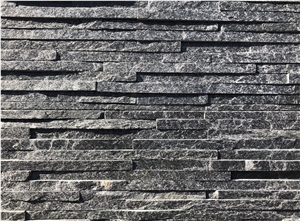 Black Quartzite Waterfall Ledge Stone  Cladding Panels