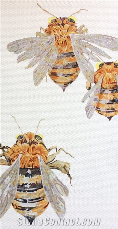 Bee Glass Mosaic Wall Decor,Scissors Painting Mosaic Creative Works