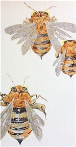 Bee Glass Mosaic Wall Decor,Scissors Painting Mosaic Creative Works