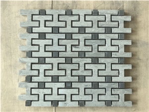Blue Wooden Basalt Marble Mosaic Tile for Floor