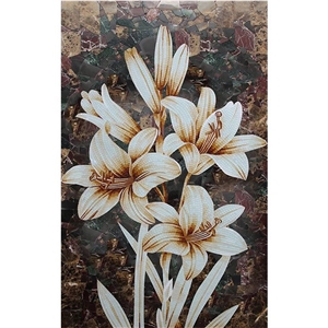 Dark Background White Lily for Hot Spring Wall