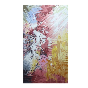 Glass Medallion Abstract Painting for Decoration