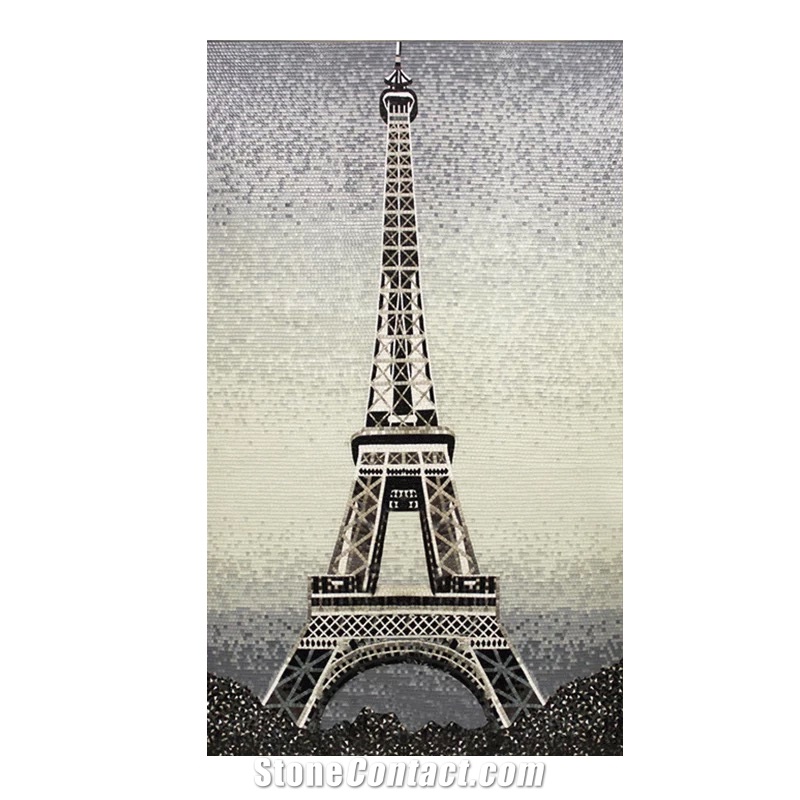 Glass Medallion Eiffel Tower Glass Art