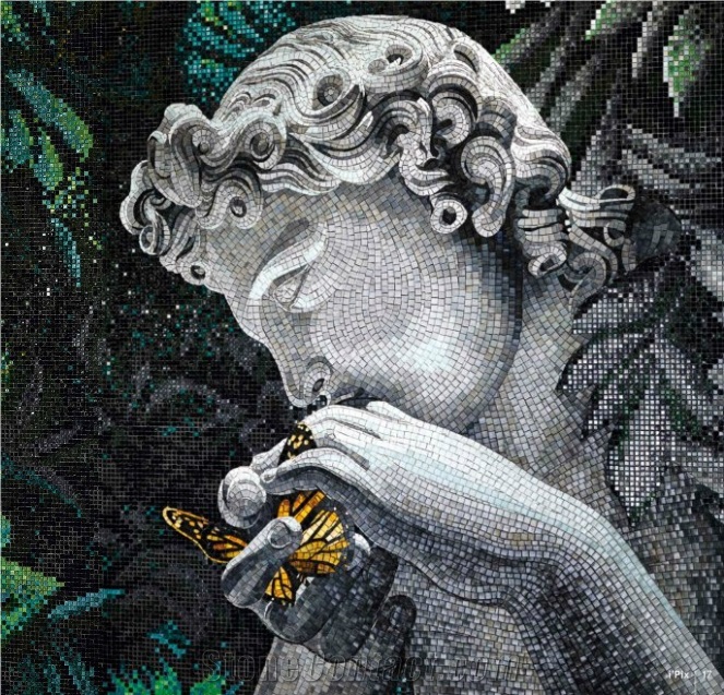Glass Medallion Prometheus Glass Portrait