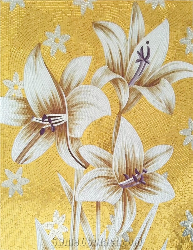 Glass Medallion Scissors Painting for Wall Panel