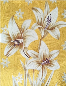 Glass Medallion Scissors Painting for Wall Panel