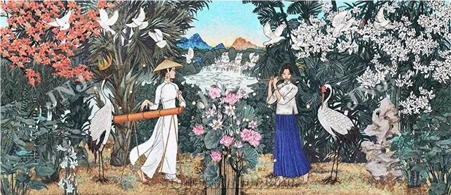 Glass Mosaic Pictures for Rural Landscape Fall Season