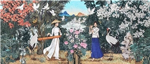 Glass Mosaic Pictures for Rural Landscape Fall Season