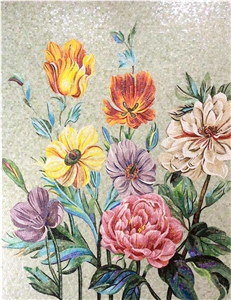 Glass Mosaics Arts,Mosaic Pictures Wall Medallions,Scissors Painting