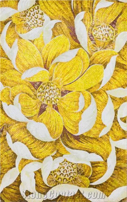 Golden Lotus Garden Medallions Scissors Painting