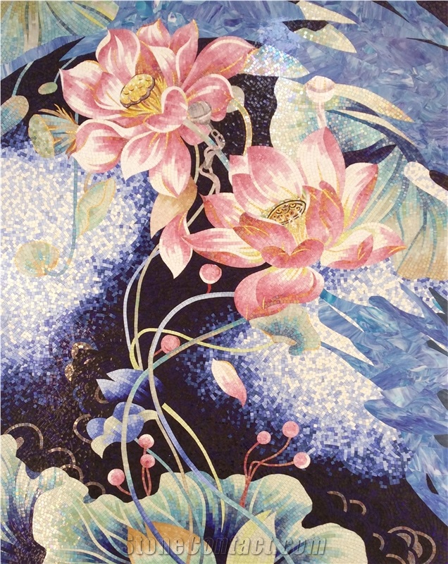 Pink Lotus Medallions,Scissors Painting for Wall