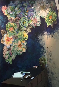 Rose Garden Mosaic Art Works,Scissors Painting Mosaic Art Works