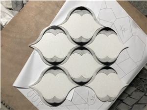Thassos Nero Marquina Waterjet Marble Tile Thassos Nero Marquina Waterjet Marble Tile