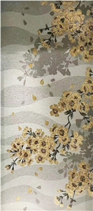 Thousands Of Flowers Painting by Glass Medallions