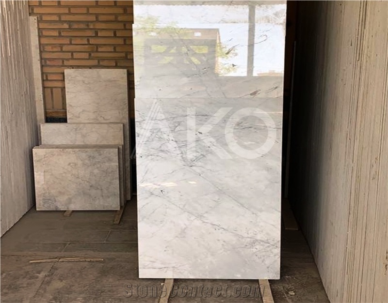 Wavy White Marble Slabs, Neyriz White Marble