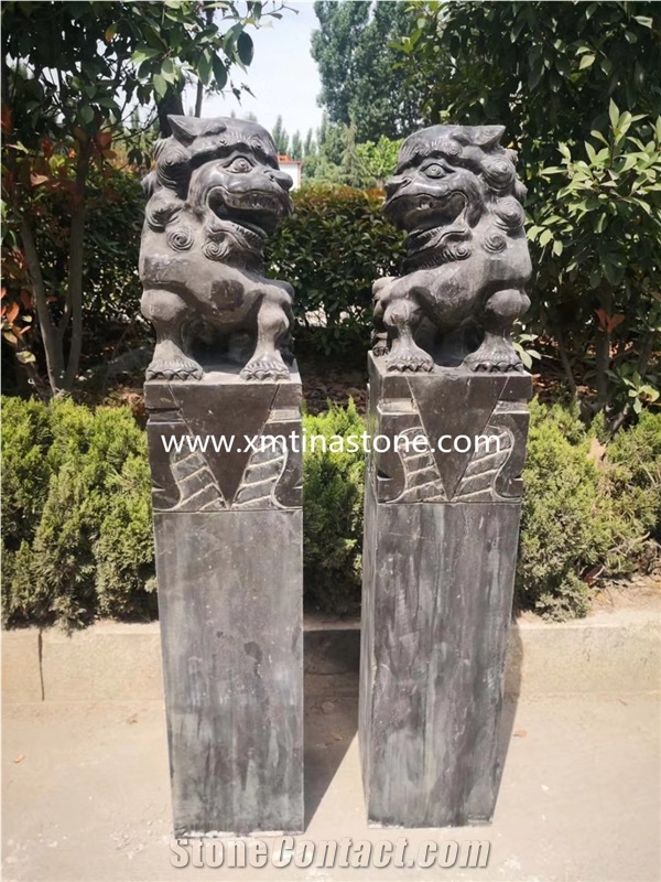 Blue Limestone Sculpture Stone Statue