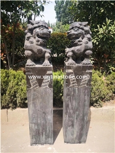 Blue Limestone Sculpture Stone Statue