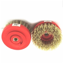 Diamond Wire Brush 36 Grit, Snaillock Back 4" Round Abrasive Brush