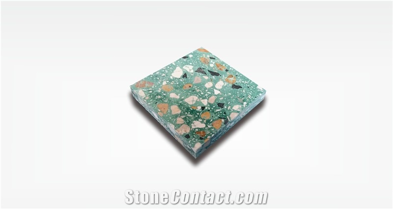 Tropical Green Terrazzo Tile Indonesia Floor Tile