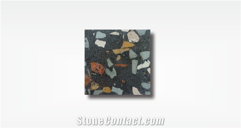 Venus Black Terrazzo Tile Indonesia Floor Tile