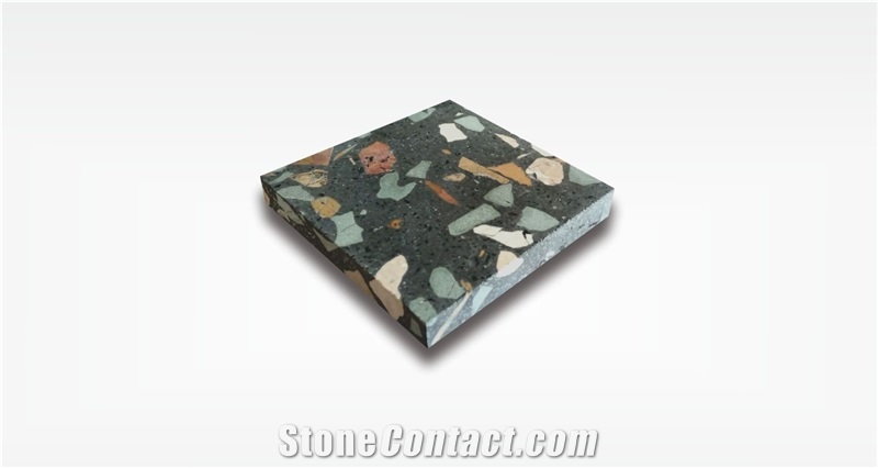 Venus Black Terrazzo Tile Indonesia Floor Tile