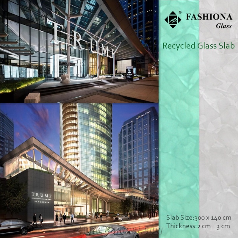 Exterior Curtain Walls Cladding, Recycled Glass Panels