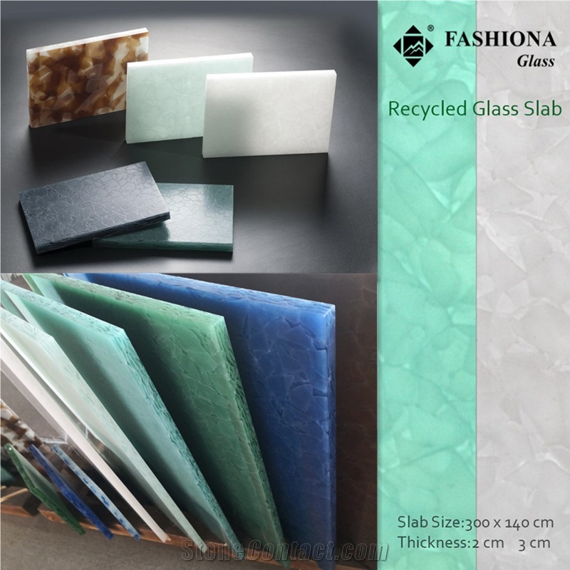 Recycled Glass Slab, Crystallized Glass Stone