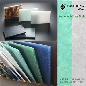 Recycled Glass Slab, Crystallized Glass Stone
