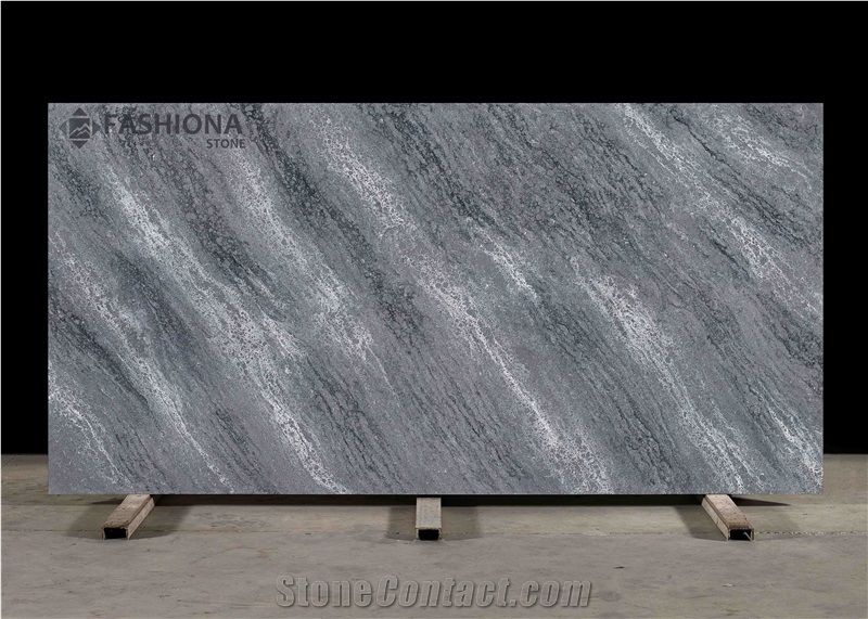 Travertine Quartz Surface Slab for Counter Top Fad301