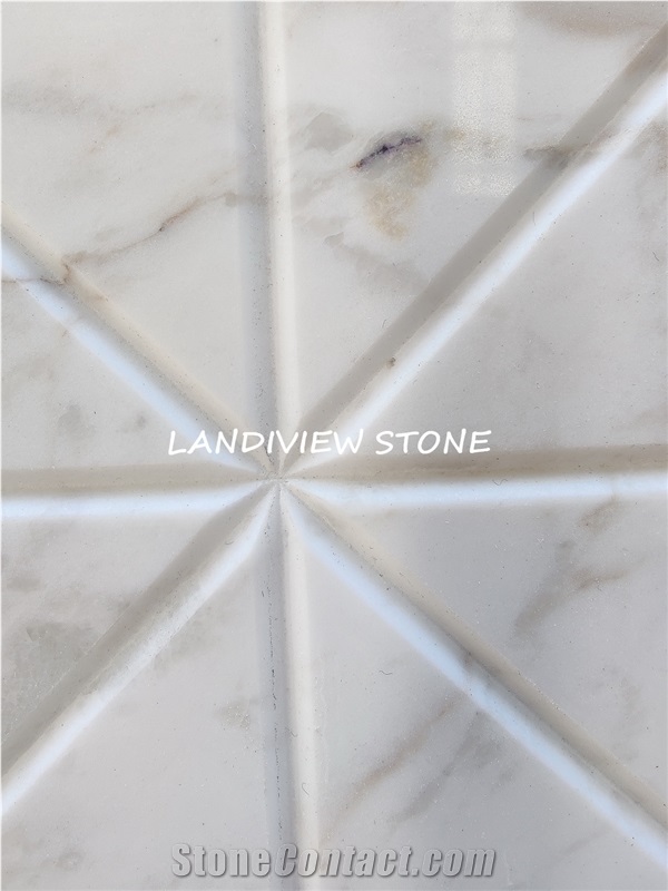 Ajax Volakas Jazz White Marble Cnc Patterns Tiles