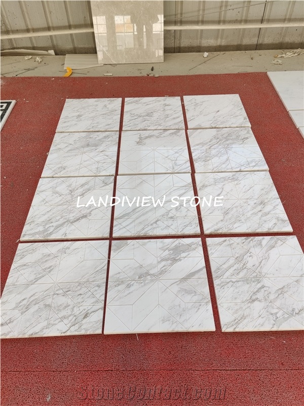 Ajax Volakas Jazz White Marble Cnc Patterns Tiles