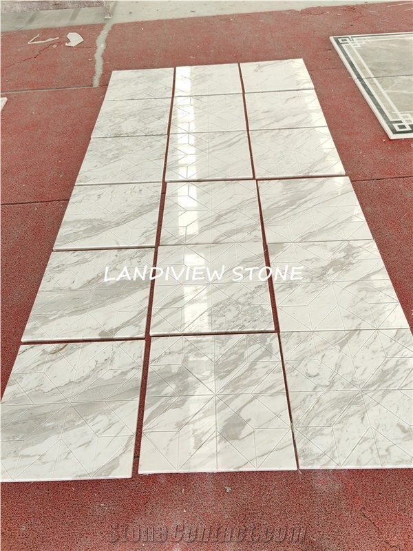 Ajax Volakas Jazz White Marble Cnc Patterns Tiles