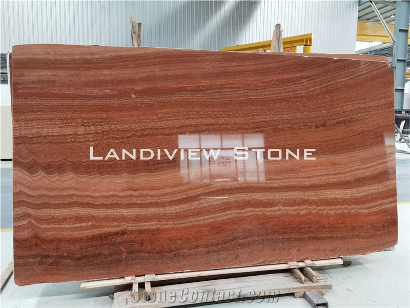 China Red Wooden Vein Marble Slabs and Tiles