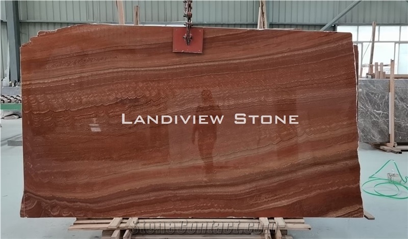China Red Wooden Vein Marble Slabs and Tiles
