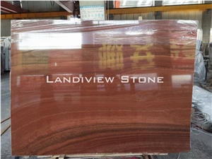 China Red Wooden Vein Marble Slabs and Tiles