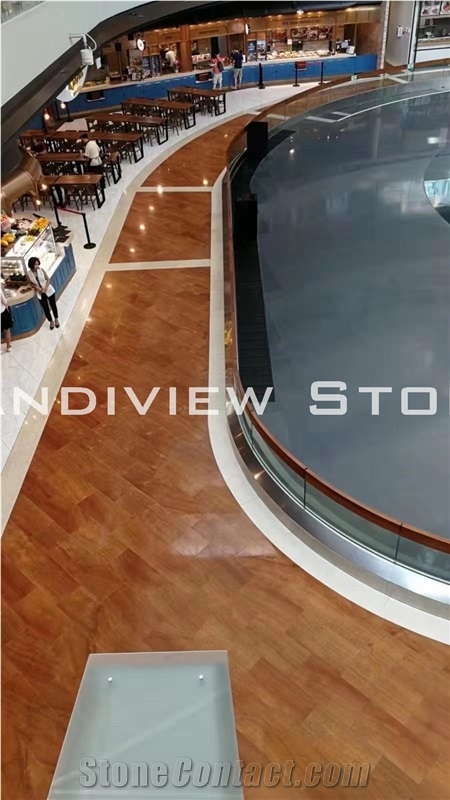 China Red Wooden Vein Marble Slabs and Tiles