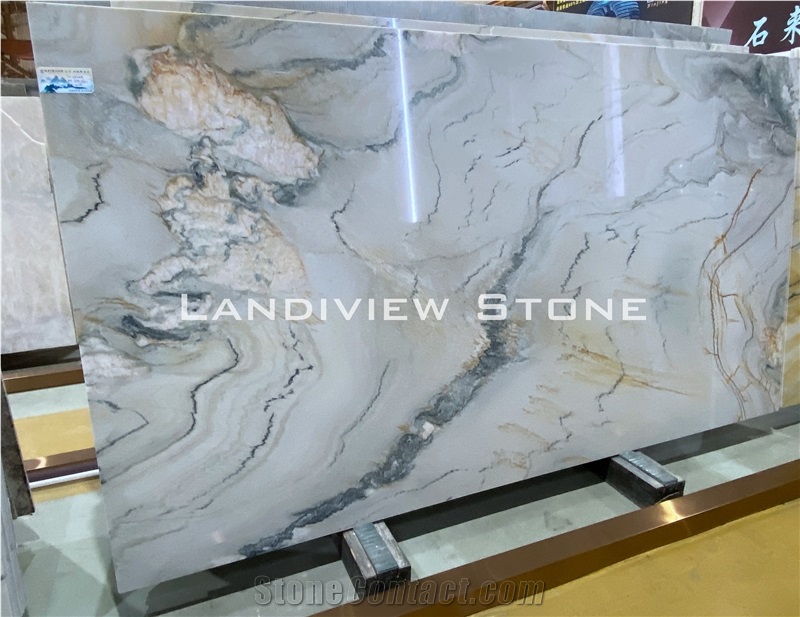 Fantasy Macaubas, White Quartzite Slab