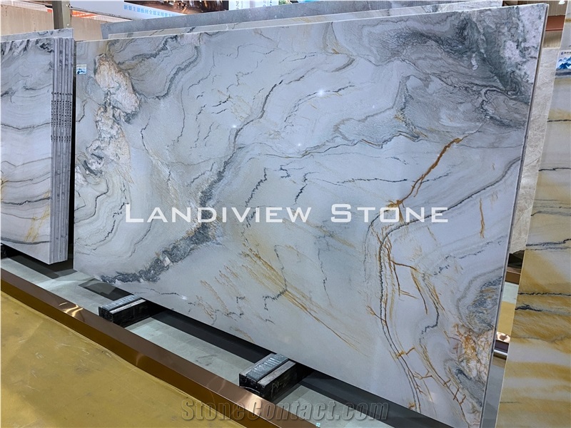 Fantasy Macaubas, White Quartzite Slab
